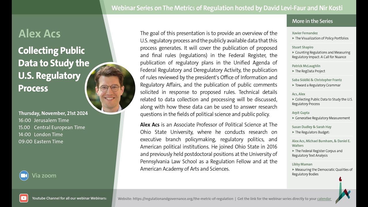 Alex Acs, Collecting Public Data to Study the U.S. Regulatory Process,