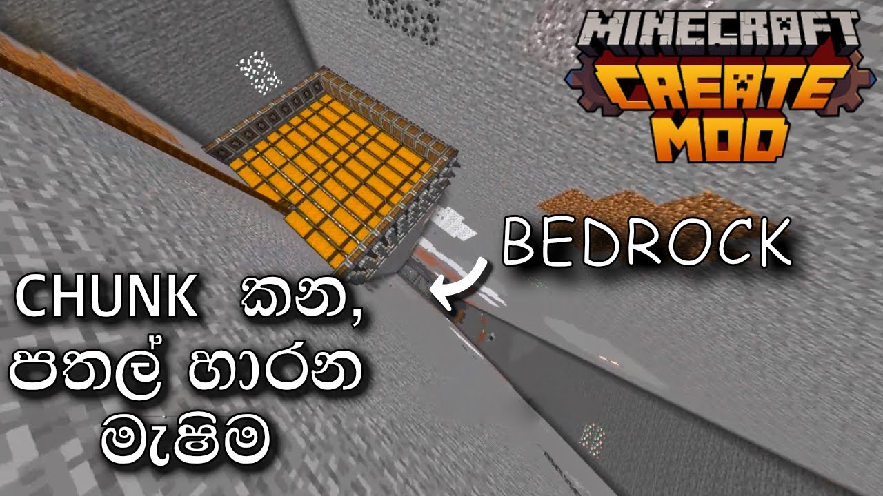 MAKING A AUTOMATED MINING PLATFORM  IN CREATE MOD | Minecraft-sinhala gameplay