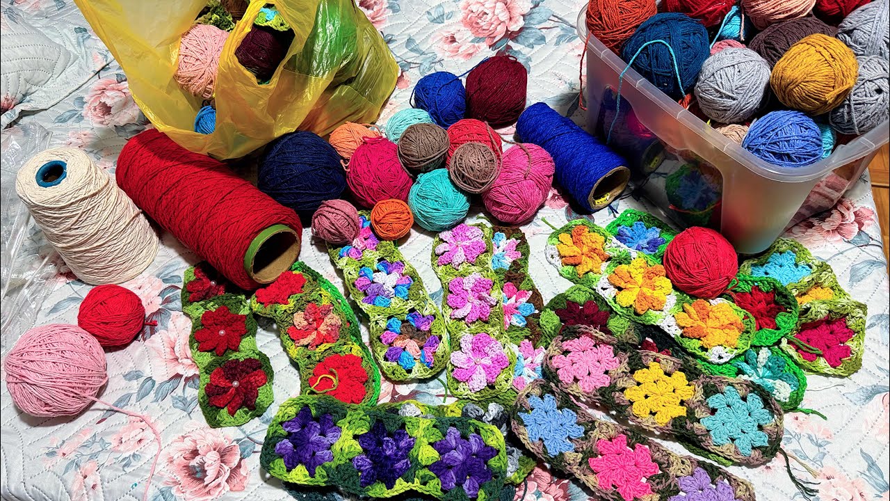 💥PRODUZINDO TAPETES AVULSO COM SOBRAS😍 lindas cores #croche #tapetedecroche 