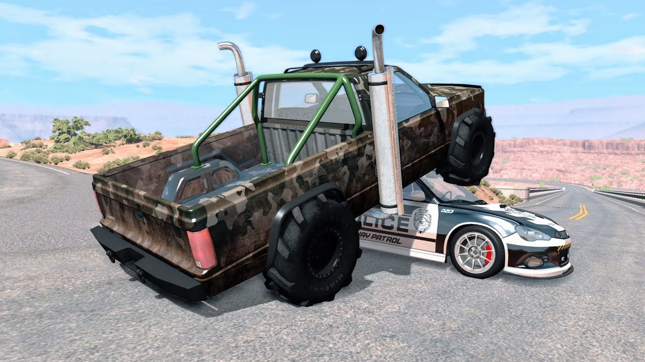 Crazy Police Chases #17 - BeamNG Drive Crashes
