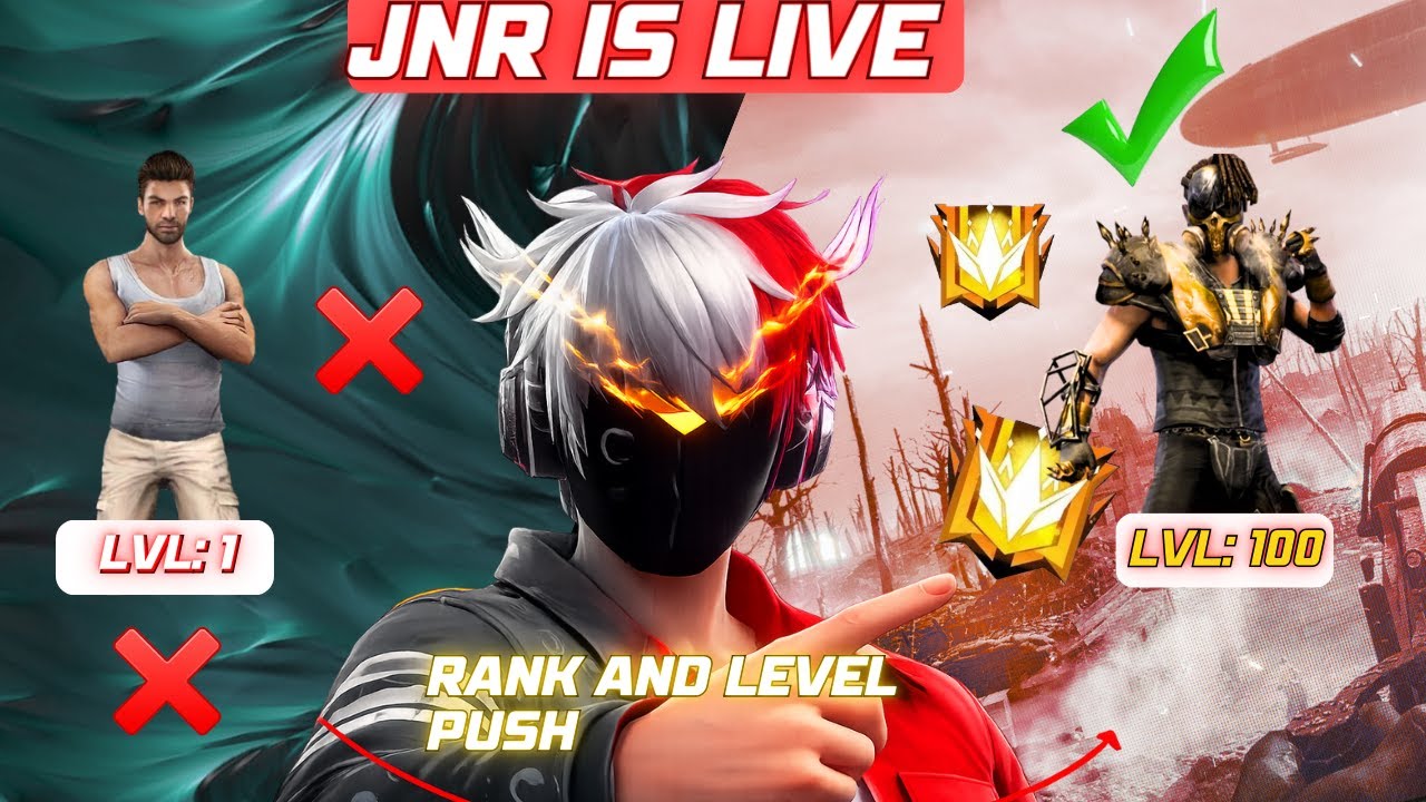 🔴 LIVE Free Fire Rank AND LEVEL PUSH 🔥 | Road to Grandmaster | FF Live | JNR IS LIVE