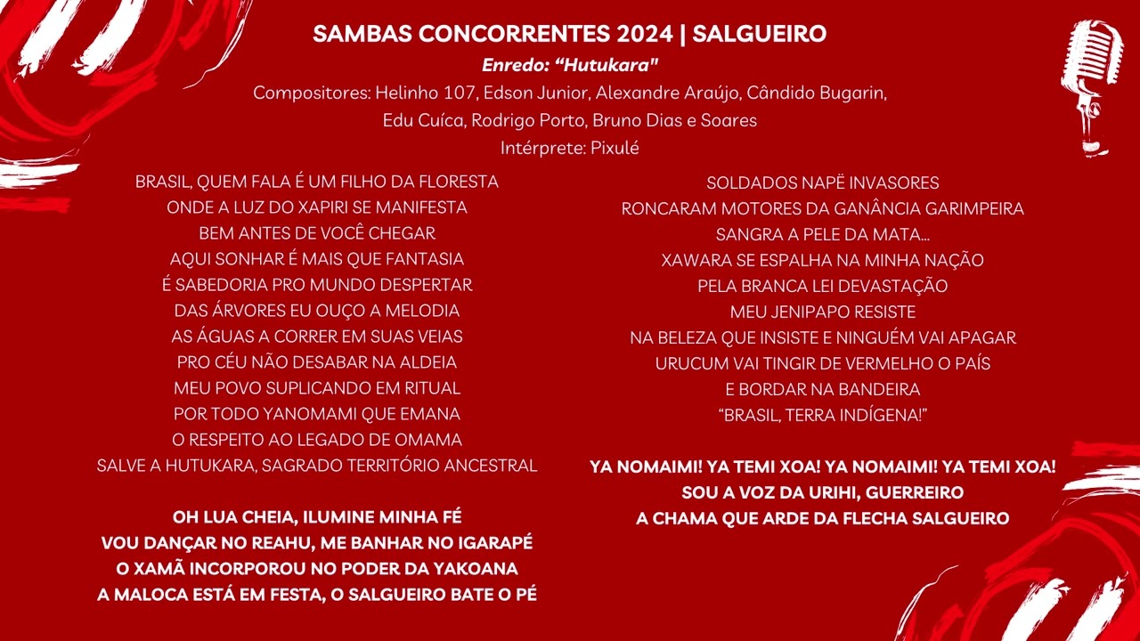 Sambas Concorrentes 2024 | Salgueiro: Helinho 107 & cia (na voz de Pixul&eacute;) - ELIMINADO