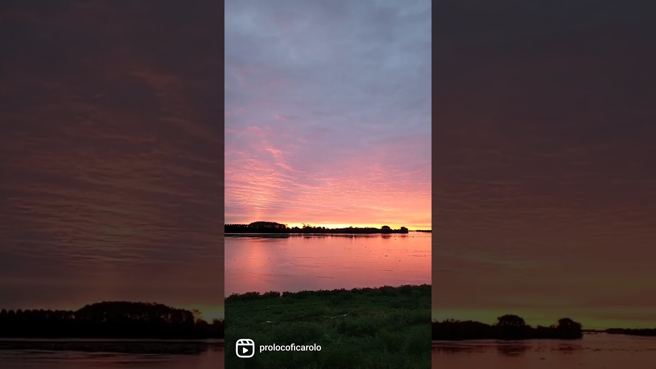 Tramonto sul fiume Po a Ficarolo - 7 ottobre 2021