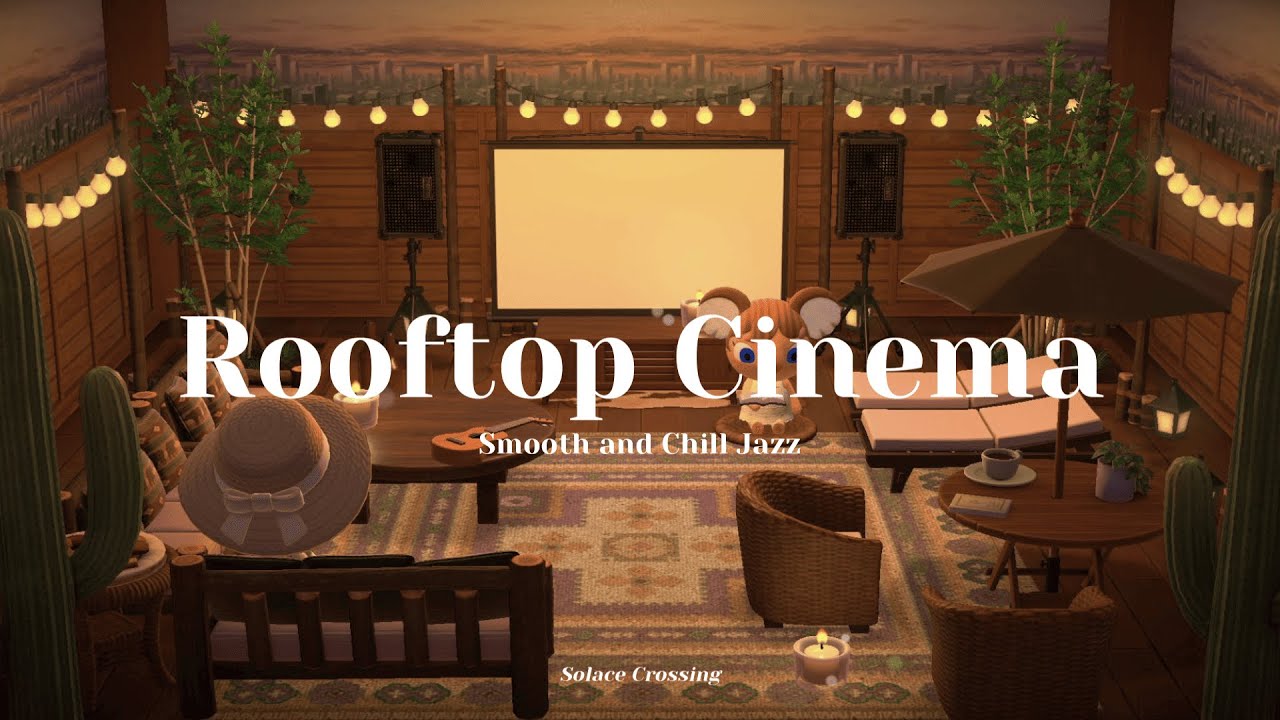 Rooftop Cinema 🌇｜Smooth and Chill Jazz｜Study & Work Music｜Animal Crossing Ambience