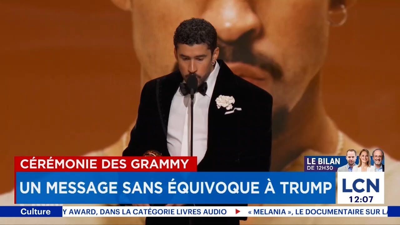 Bad Bunny triomphe aux Grammy et dénonce ICE sur scène