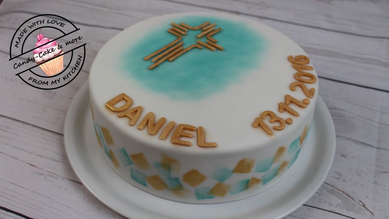 Tauftorte I Kommunionstorte I Kinder Schoko Bon-Cremefüllung I Baptism Cake I Motivtorte I Tutorial