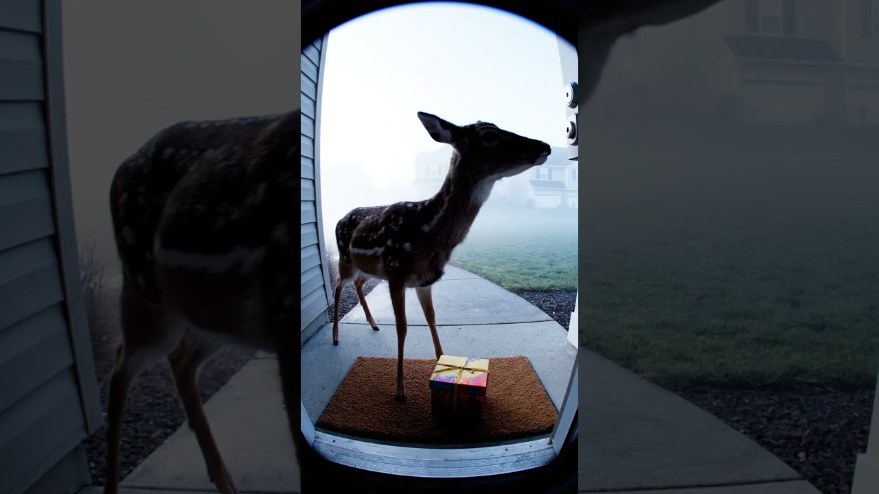 Take your parcel please #wildmail #doorbellcam #animaldelivery #funnyanimals #aivideos