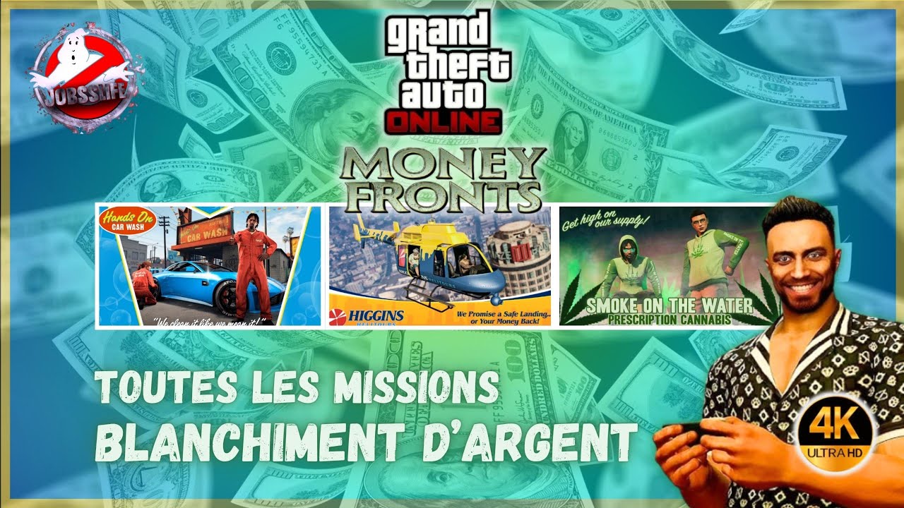 TOUTES LES 12 MISSIONS DE BLANCHIMENT D'ARGENT (DLC MONEY FRONTS) - (4K - 60fps) SUR GTA ONLINE