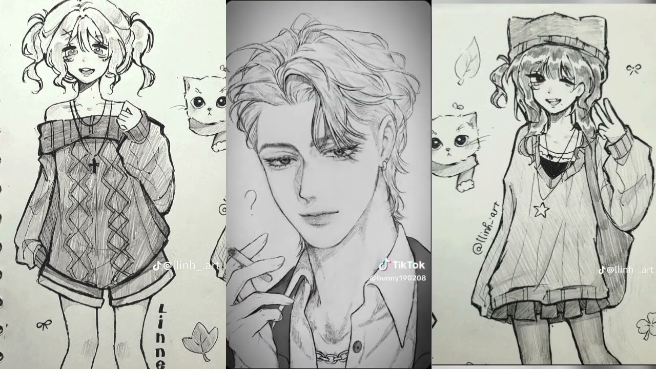 Tổng hợp vd vẽ của các đại thần trên tiktok 🌱🌷 