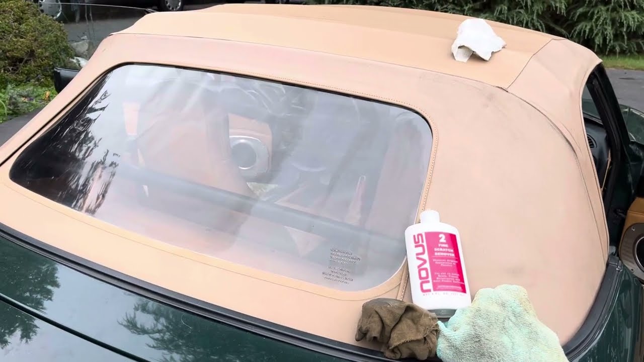 Novus #2 plastic polish on Miata plastic rear window. 