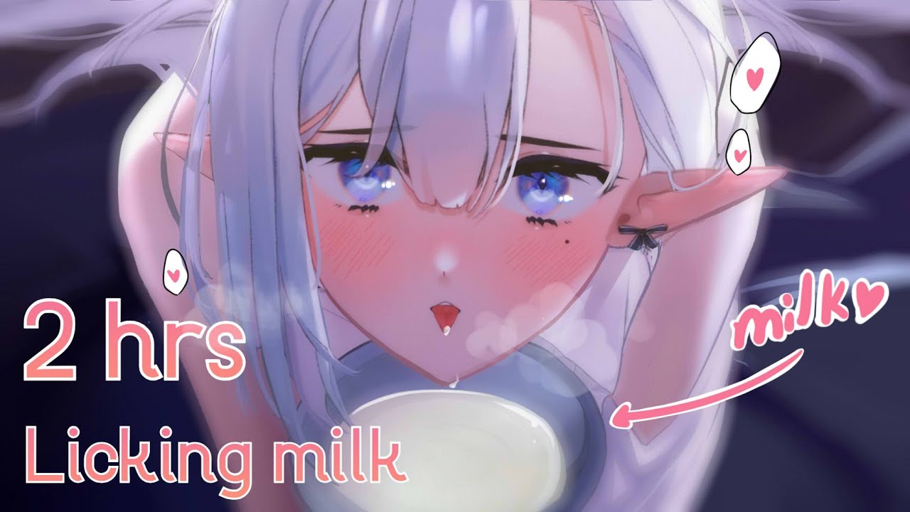🤍DRINKING MILK ASMR🤍 off my cat's bowl for 2 hrs