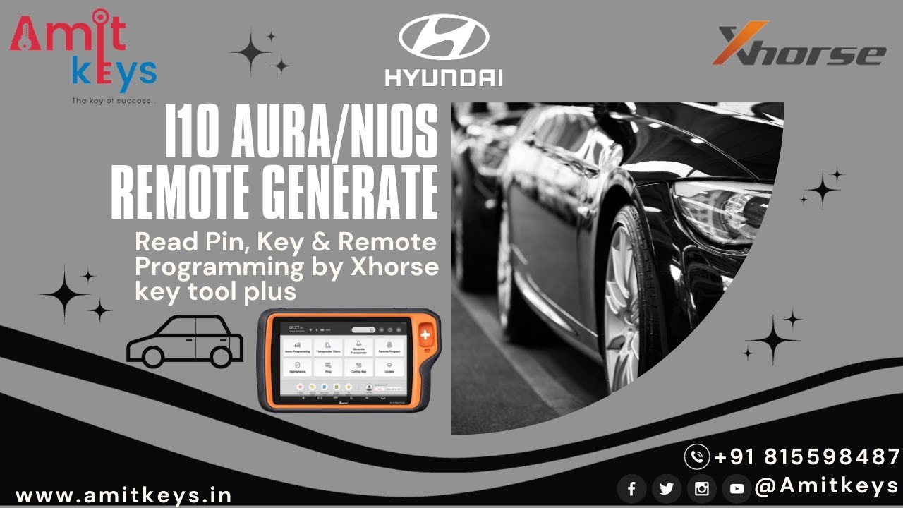 Hyundai 10 Aura/Nios Remote Generate,Read Pin, Key & Remote Programming, by Xhorse key tool plus 🔥🔥