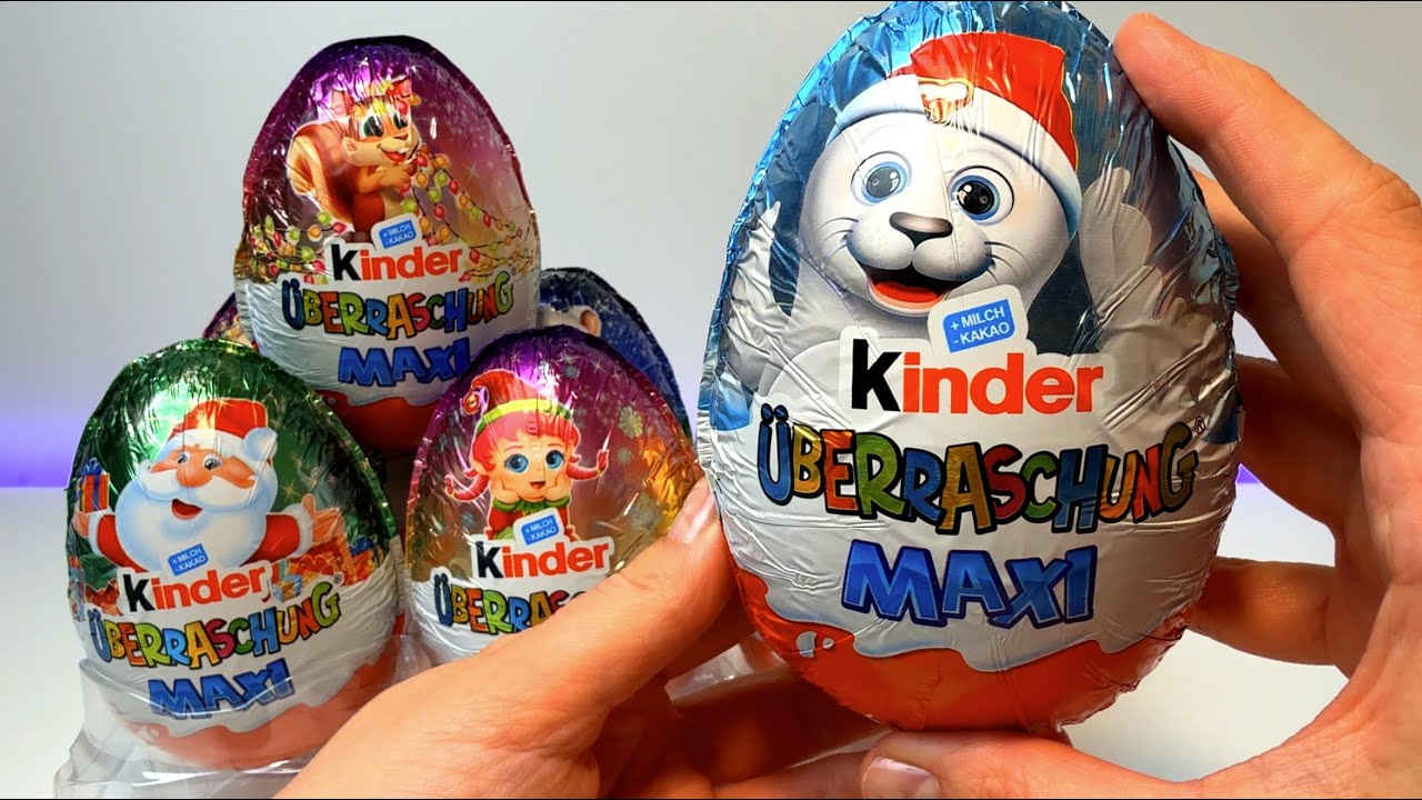 MAXI Kinder Suprise Eggs! holiday Kinder Surprise eggs unboxing! No talking ASMR Unboxing!