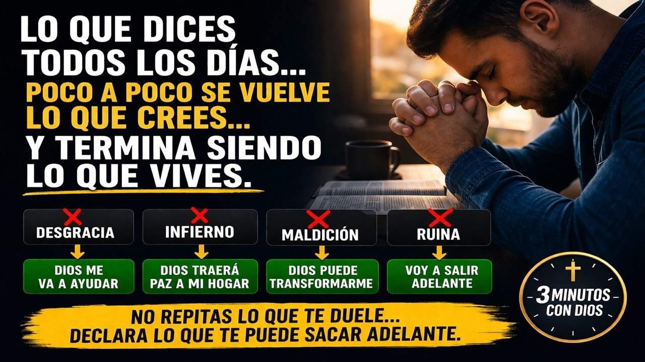 Cambia palabras negativas por fe en Dios❤️LA VOZ DE LA INSPIRACI&Oacute;N🙏TRES MINUTOS CON DIOS🫵🏻