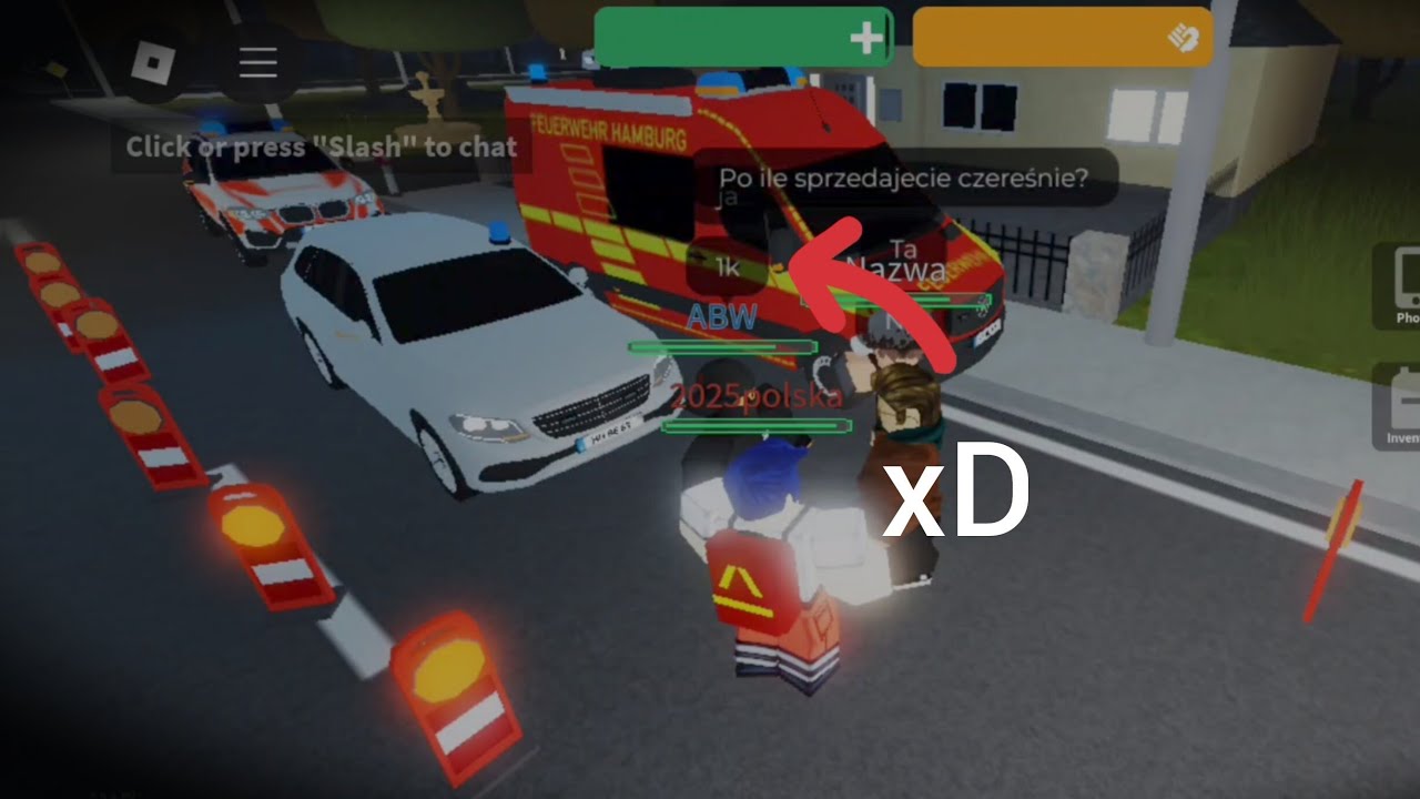 Roblox Emergency Hamburg Serwer 🇵🇱POLSKA RP🇵🇱 - Męczę graczy pytając się po ile są czereśnie xD