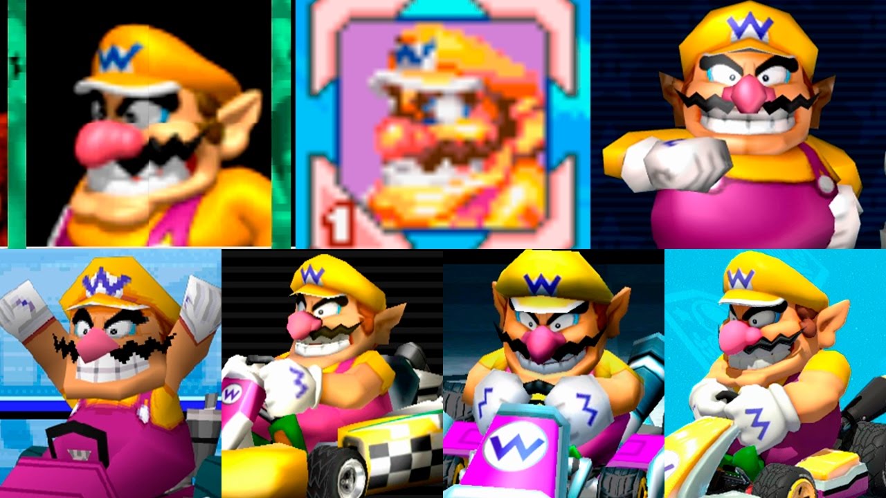 Mario Kart Saga Characters | Wario Evolution | Evolución gráfica de Wario