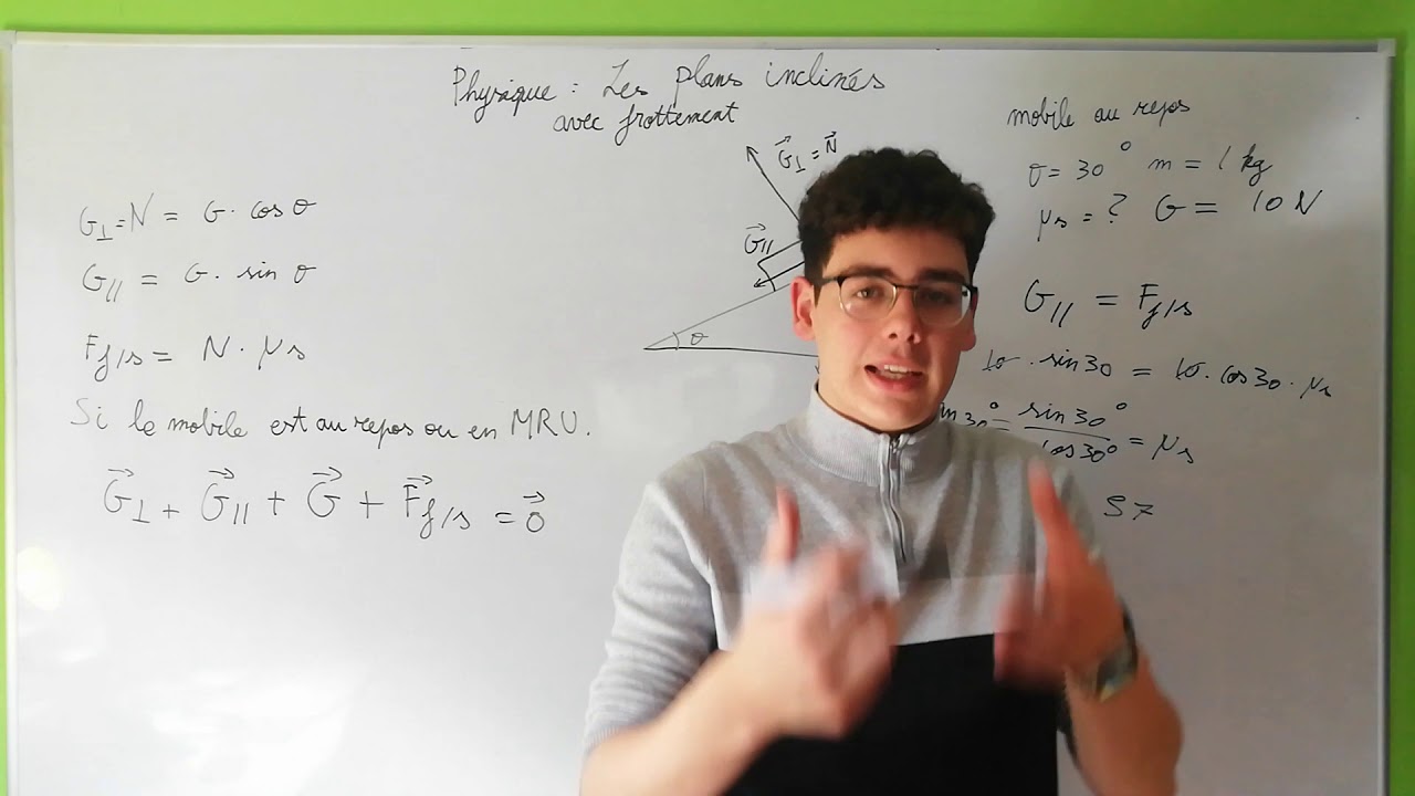 Physique : les plans inclinés avec frottement