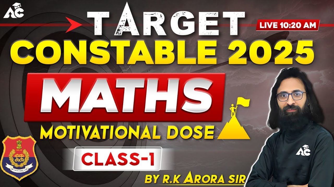 Target Punjab Police Constable 2025 | Maths Class | Motivation dose | By RK Arora Sir #1