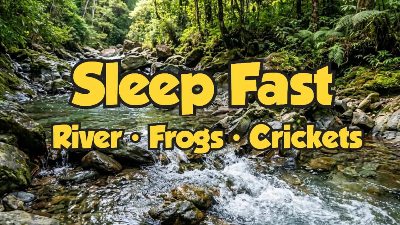 Forest River Sounds with Frogs & Crickets 🌲 Relaxing Nature Sounds for Deep Sleep (No Music)
