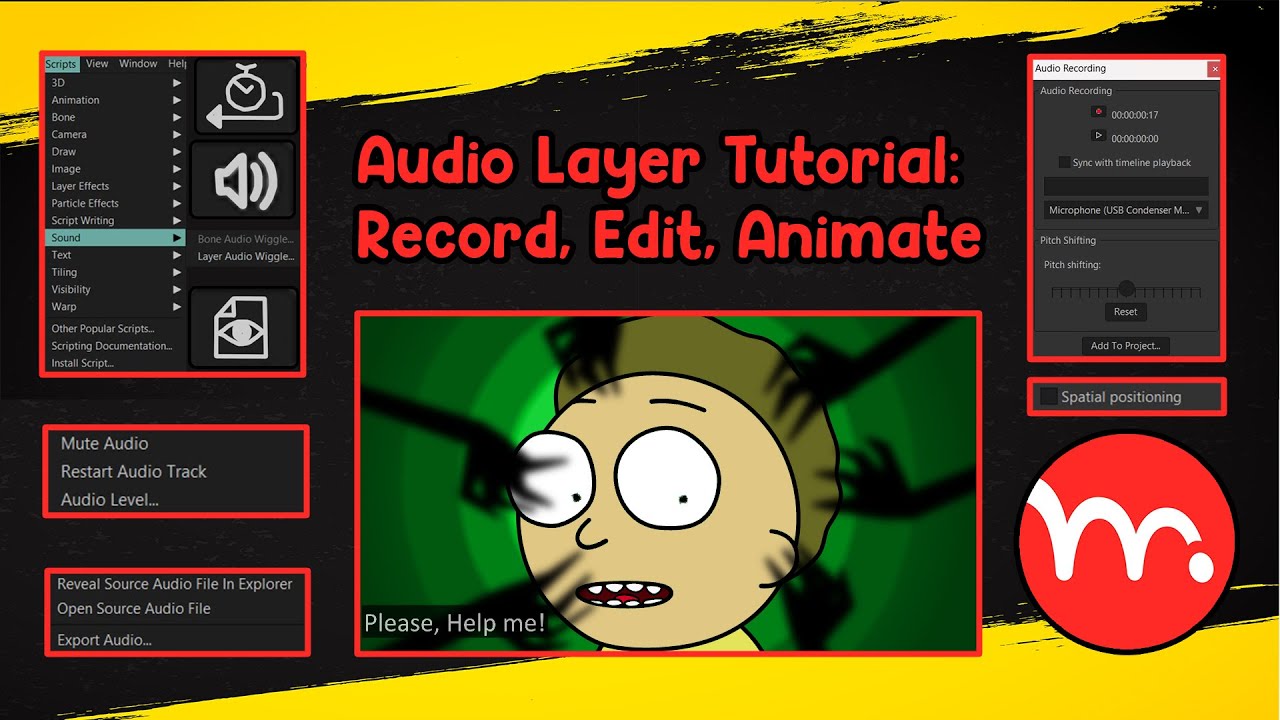 Audio Layer Tutorial: Record, Edit, Animate | Moho 14 Tutorial