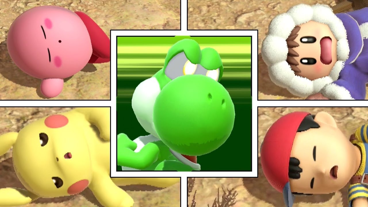 Every Character Trampled By Yoshi's Final Smash In Super Smash Bros Ultimate