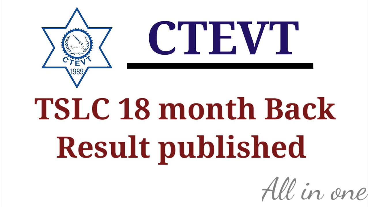 CTEVT | TSLC 18 month Sudurpaschim Province Back Result published | ctevt update #allinone