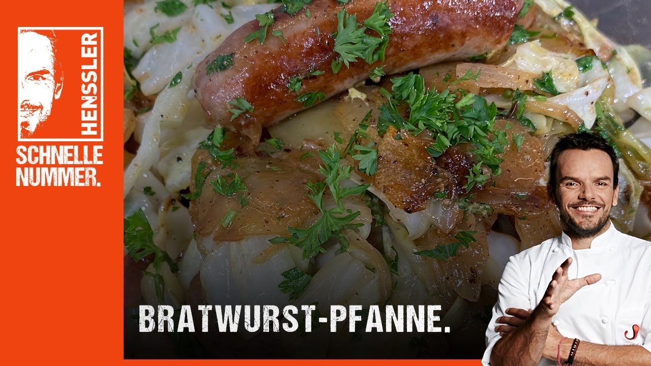 Quick bratwurst pan recipe by Steffen Henssler