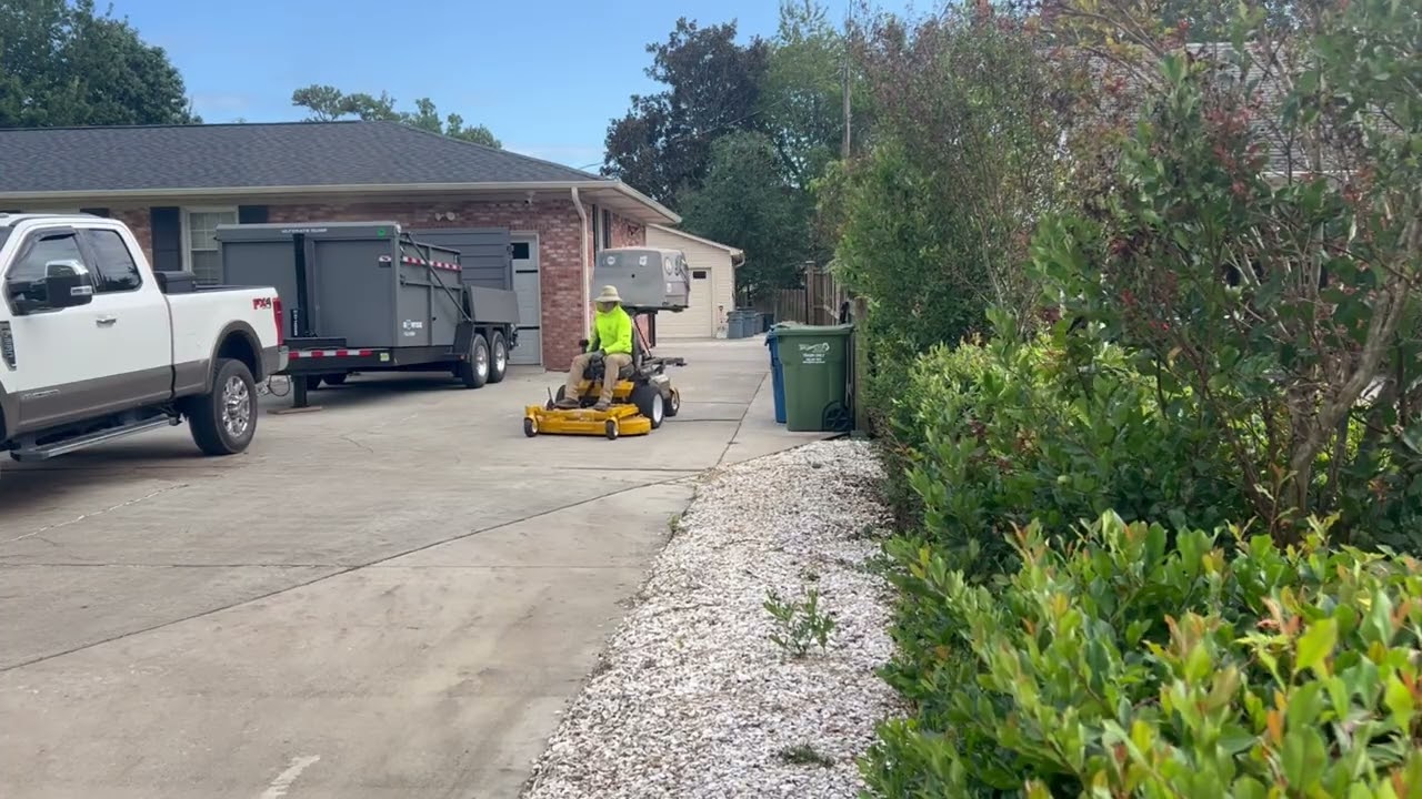 Walker Mower Collecting Long Leaf Pine Needles