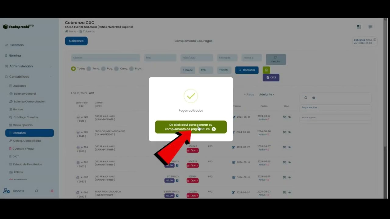 Complemento de pago en abonos
