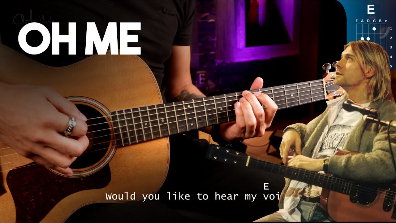 Oh Me - Nirvana  (Unplugged) CHORDS + SOLO | Demo Christianvib