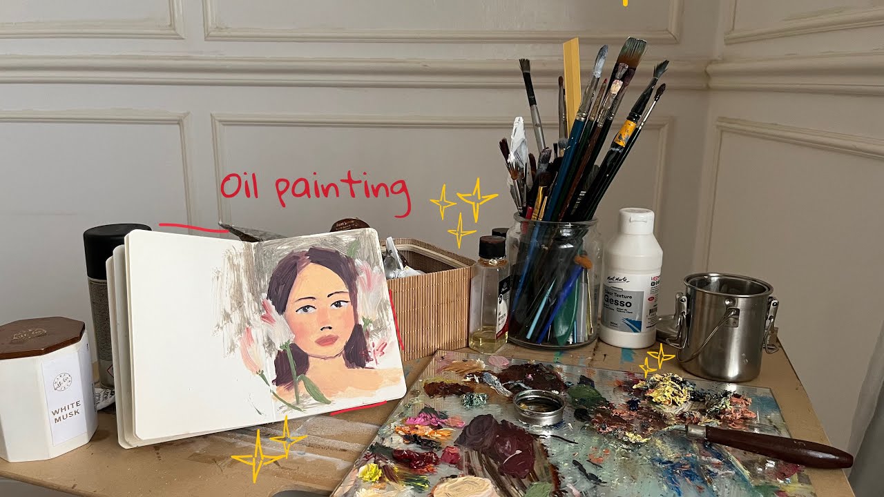 رسم بالالوان الزيتية 🎨| oil painting ✨