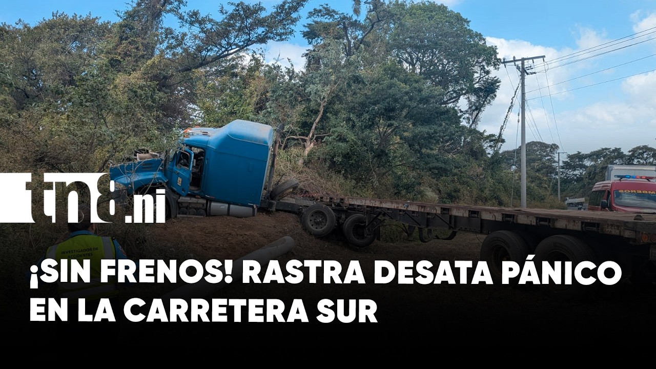 Rastra sin frenos provoca violento accidente en el km 18 de la Carretera Sur