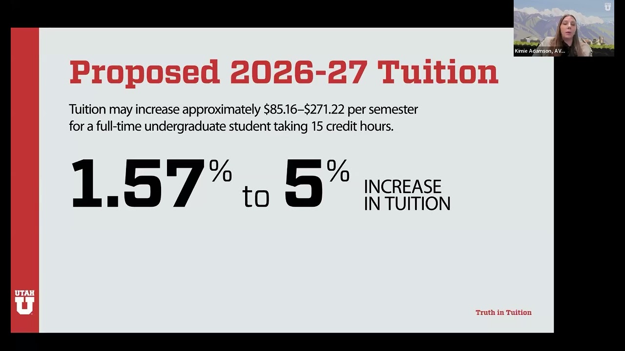 University of Utah Truth in Tuition Hearing: March 4, 2026