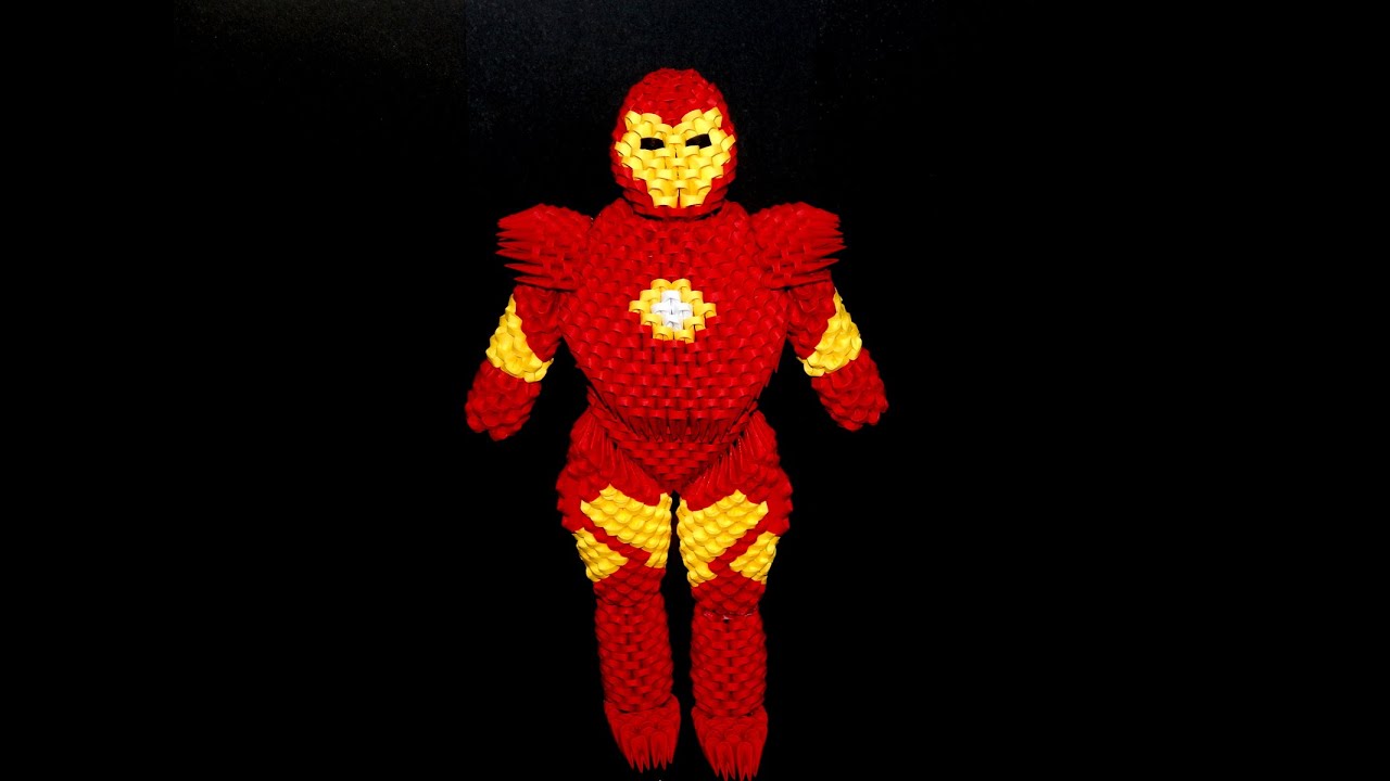 How to make 3d origami Iron Man part1