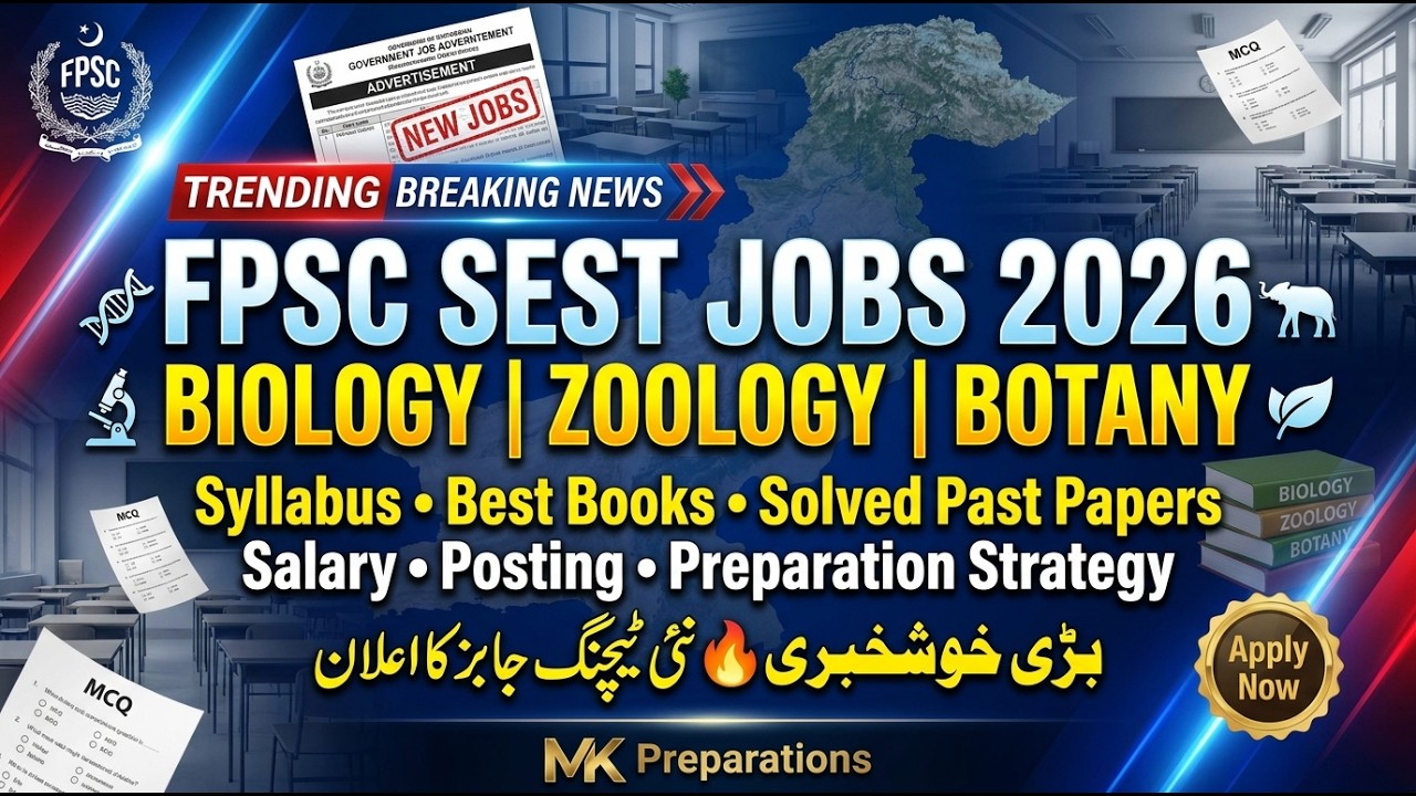 FPSC Senior Elementary School Teacher Biology/Zoology/Botany Jobs 2026 | Complete Preparation Guide