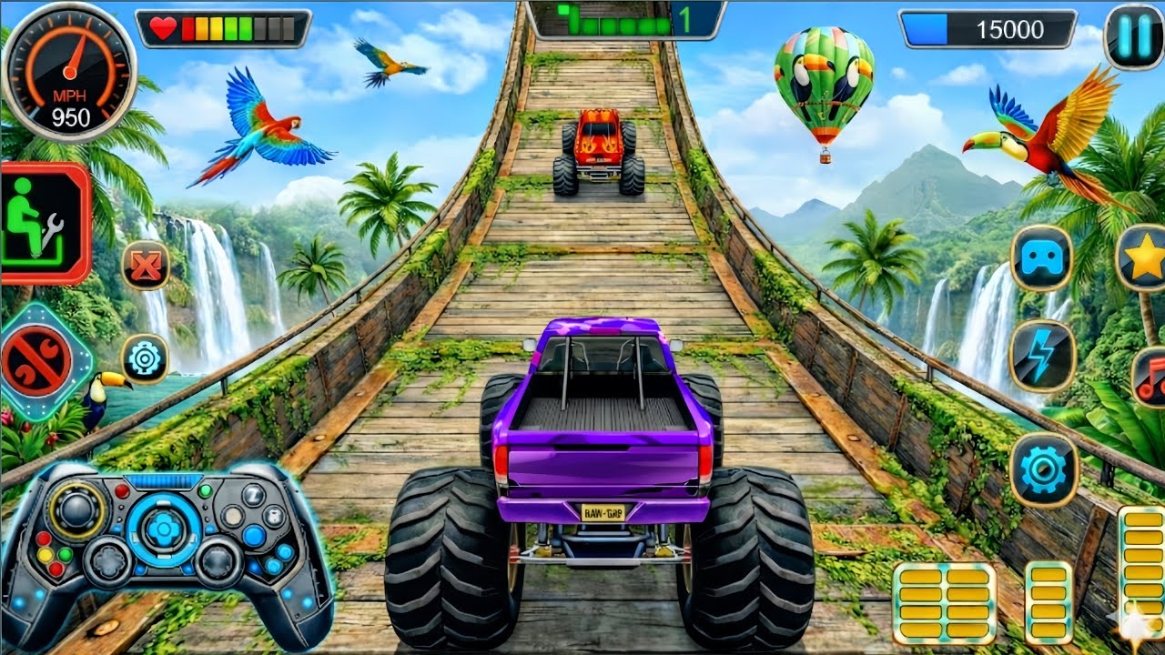 Mega Ramp Challenge! Super Crazy GT Monster Truck Racing Stunts | Android Gameplay #45