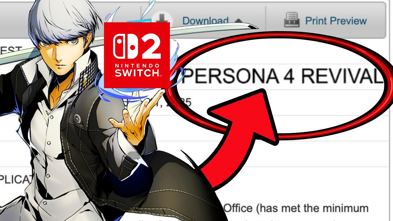 Persona 4 Revival Nintendo Switch 2 Confirmed! Trademark Leaked!