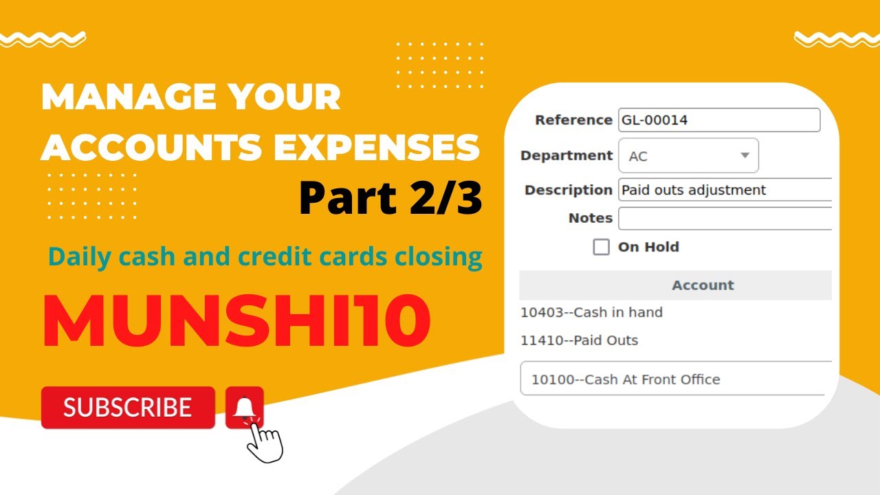 Daily cash closing, paid-outs, bank transactions and account correction. (2/3)