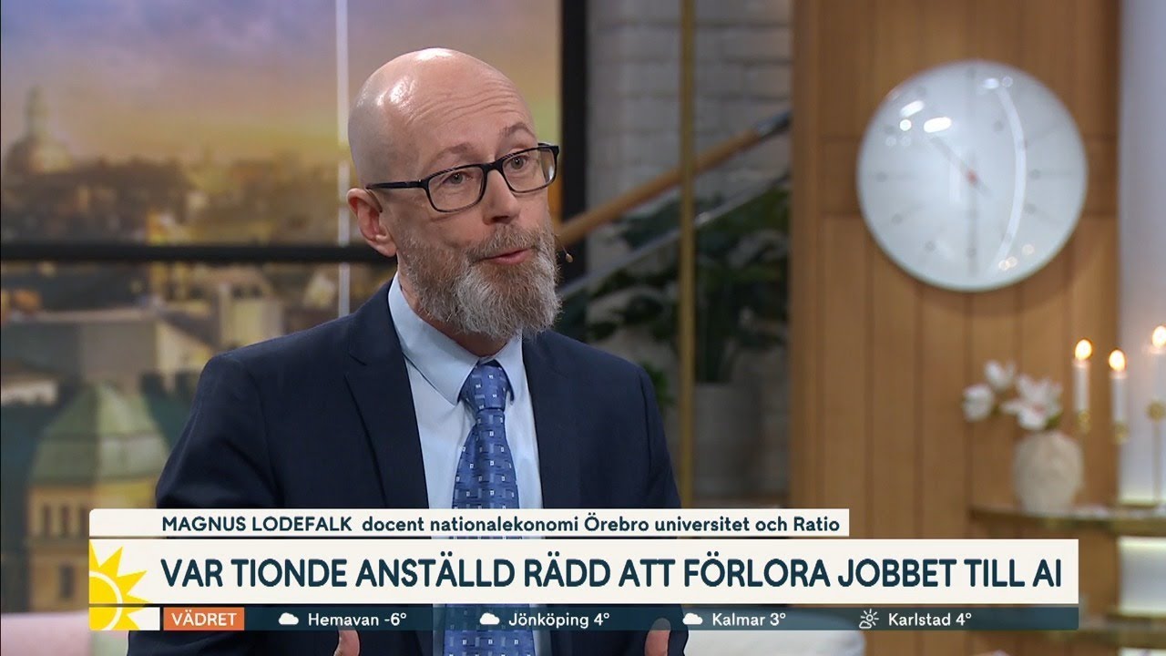 Var tionde rädd för att förlora jobbet till AI | Nyhetsmorgon | TV4 & TV4 Play