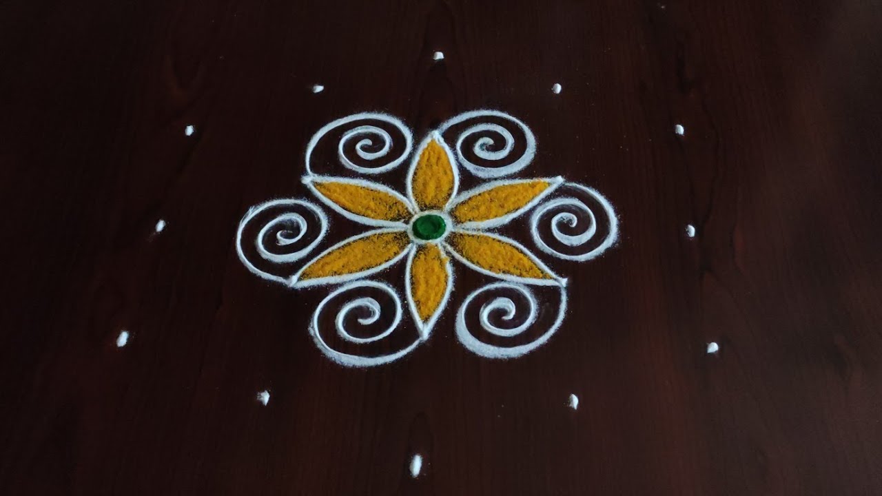 2 beautiful daily kolams (5×3) dot's... easy kolams
