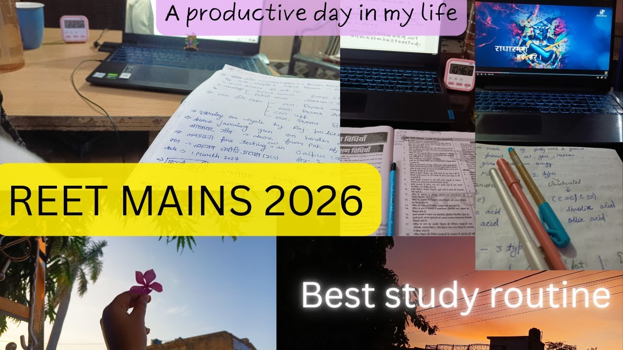 A productive day / reet mains preparation #reet2025  #studymotivation #reetmains #reetexam #daily