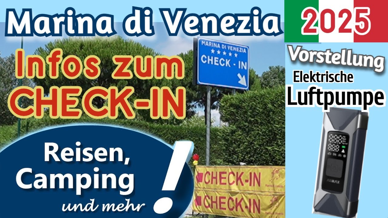 Wartewiese / Check-In am Marina di Venezia? | Elektrische Luftpumpe ASMAX (