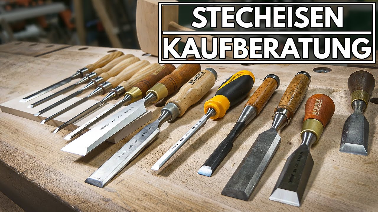 Stecheisen Kaufberatung - Unterschiede Heft, Schneide, Zwinge und Größe gezeigt Stechbeitel