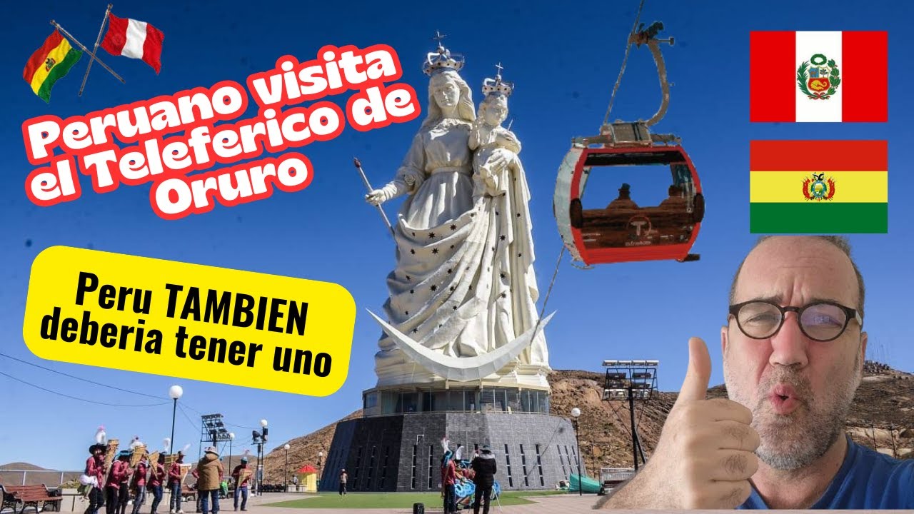 Peruano visita el teleférico de Oruro en Bolivia.