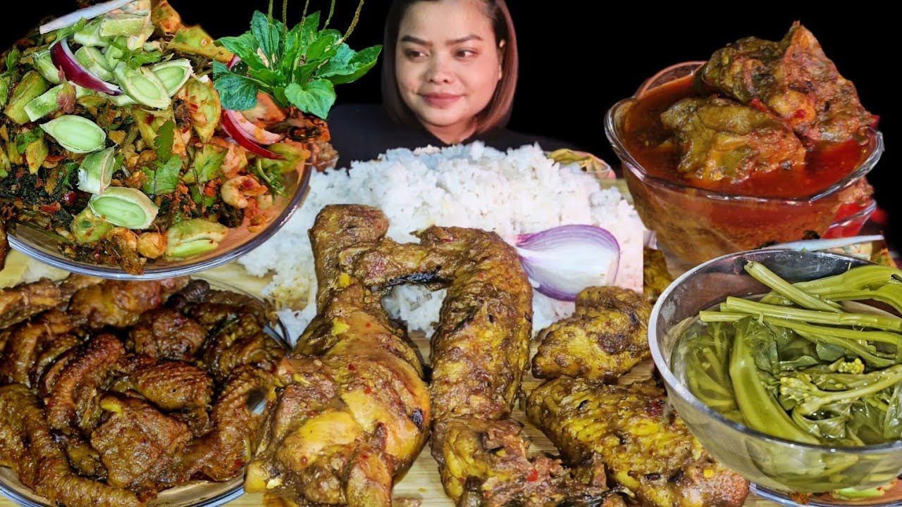 YEMPAT KANGSOO AHAOBA😁😋|| SPICY CHICKEN CURRY ||CHAMPHUT ||MUKBANG #recipe 