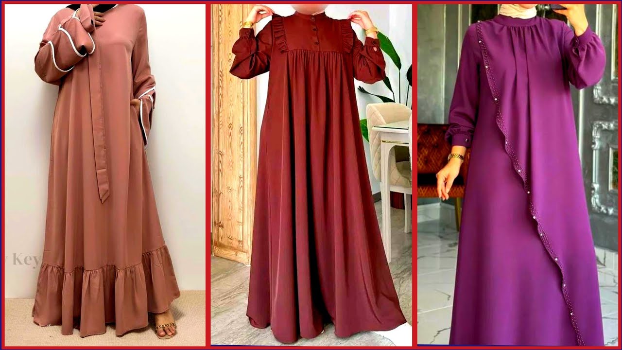 Beautiful and Stylish Women's Simple Plain Abaya Design Ideas 2025