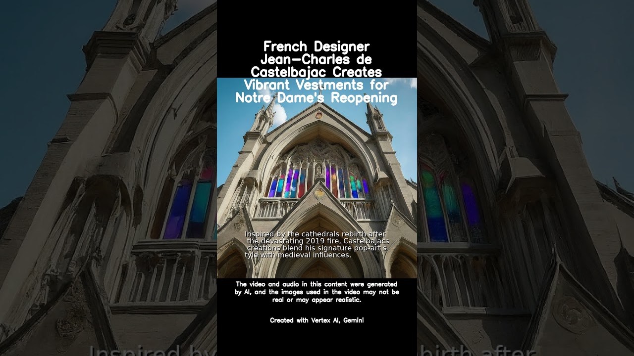 French Designer Jean-Charles de Castelbajac Creates Vibrant Vestments for Notre Dame's Reopening 