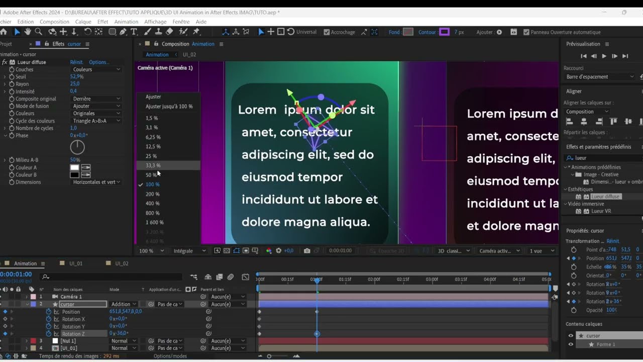 Master class 3D UI Animation sur After Effects 02