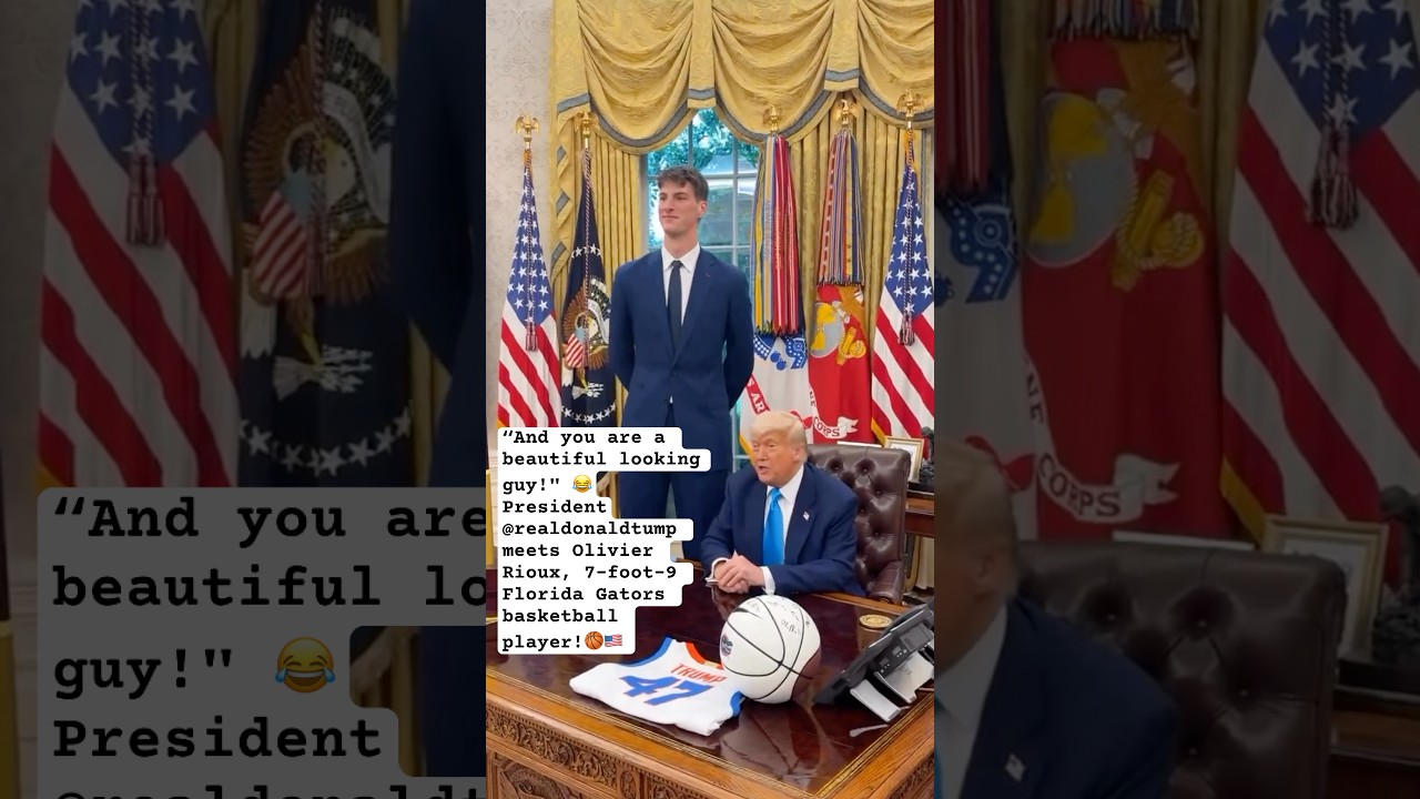 @realdonaldtump meets Olivier Rioux, 7-foot-9 Florida Gators basketball player!