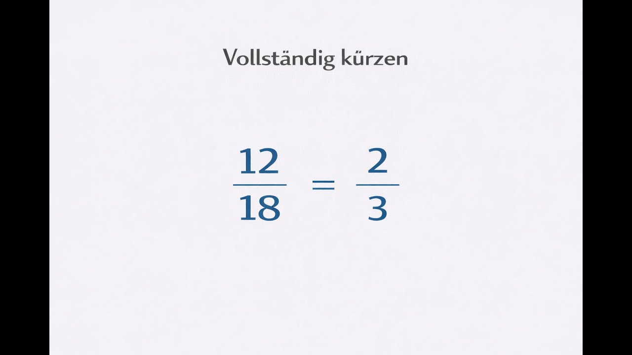 Vollständig kürzen – was bedeutet das?